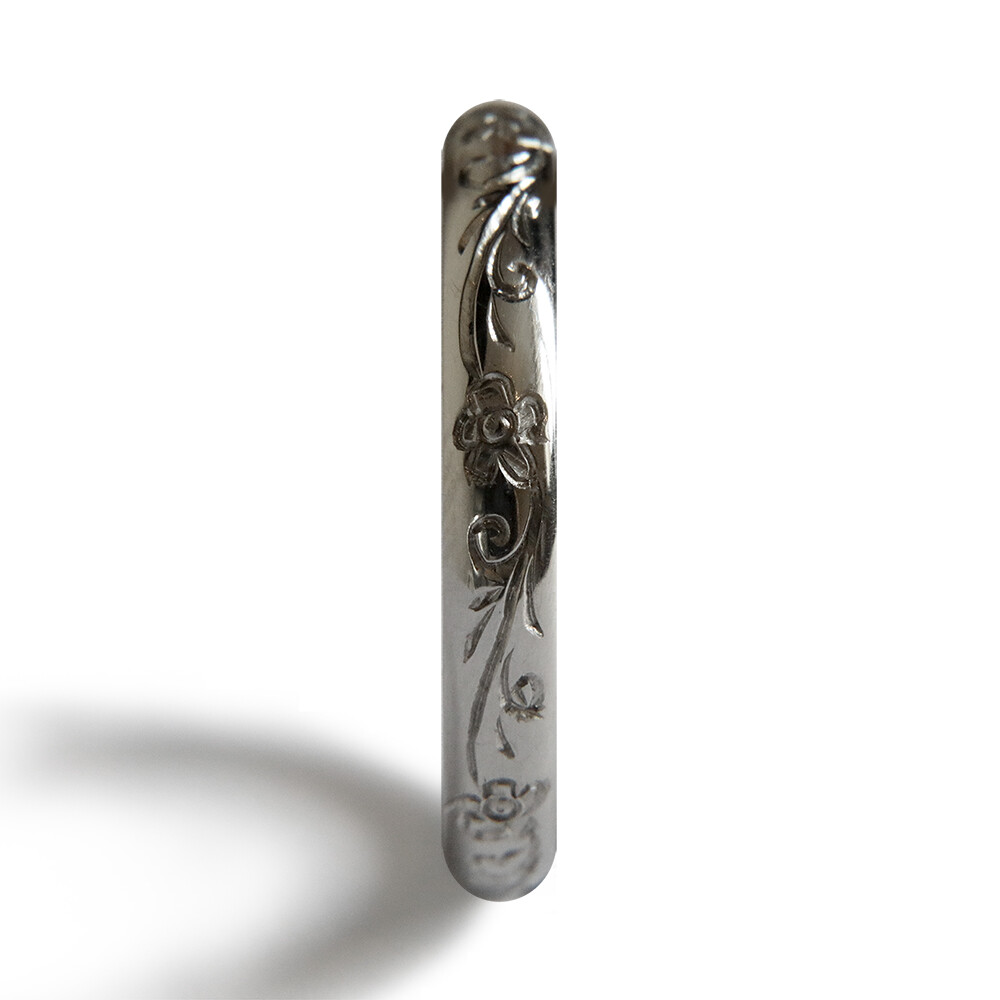 925 Sterling Silver 6mm Brushed Fancy Band Ring Size 11.5