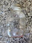 VINTAGE 7" Glass Jar 🌞 Sunshine BRAND COFFEE ~ LION LOGO JAR W/ZINC & MILK LID