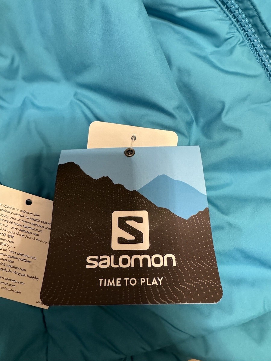 Salomon Mens Outrack Insulated Hoodie Jacket Barrier Reef Blue YKK