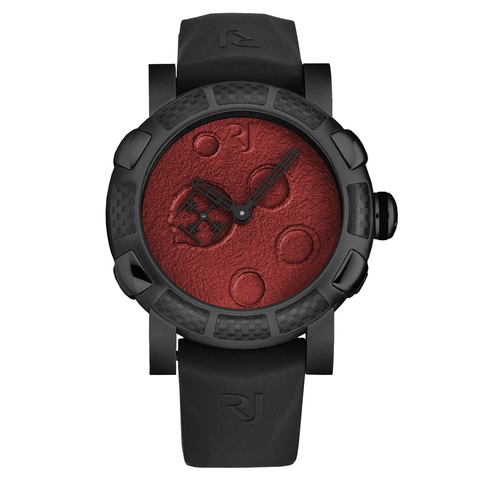 Romain Jerome Masculino 'Moon Dust' Mostrador Vermelho Pulseira Preta Automático RJ.MD.AU.701.20