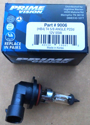 9006 PRIME VISION Halogen Headlight Bulb Light 12V Bulb Headlamp-