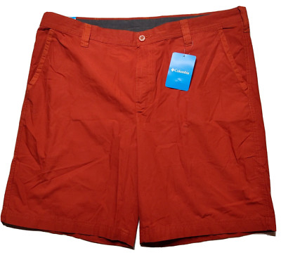 COLUMBIA Men Size 40 Dark Sienna Cotton 10'' Washed Out Shorts NEW