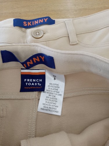 French Toast Girs Khaki Uniform Pants Bundle Of Two Size 5 - Picture 2 of 5