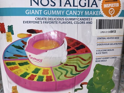 Nostalgia Electric Giant Gummy Candy Maker Silicone Molds Tray GIANT GUMMY BEAR!