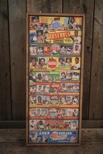 1960 - 1969 Antique Style Art Wood Baseball Card Advertising Trade Sign 10x24