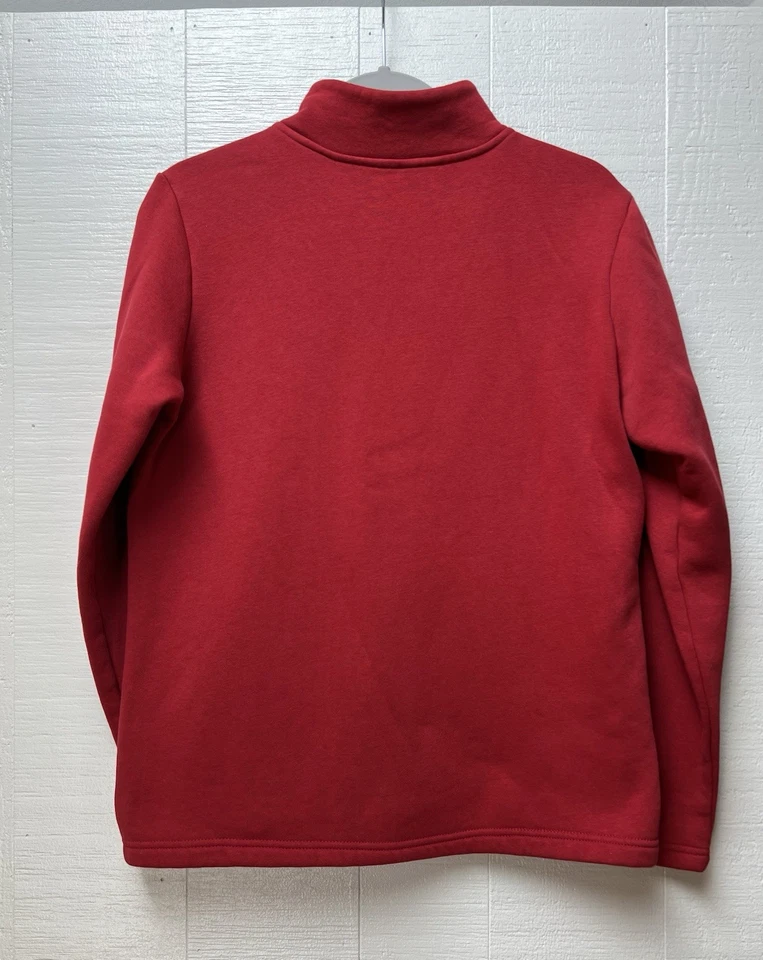 Moletom Pulôver LAURA SCOTT Feminino Tamanho M Estampa Vermelha/Dourada 1/4 Zíper - Imagem 2 de 4