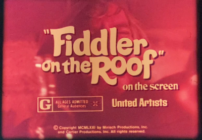 #ad Trailer “Fiddler On The Roof” 1971 16mm Film 1:00 Topol Norma Crane L Frey $14.99