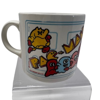 Vintage 80s Pac Man Mug Midway Mfg Co Retro Gaming Coffee Cup Grindley England