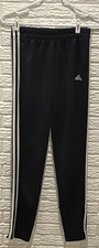 Adidas Black with White Stripes Women's Size Small Track Pants with Pockets