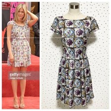 USED AUTHENTIC, CLASSIC PRADA FLORAL PRINT, ART DESIGN, SHORT-SLEEVED DRESS, S