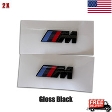 Bmw M-performance Fender Emblem Badge - Gloss Black 2 Pack-new