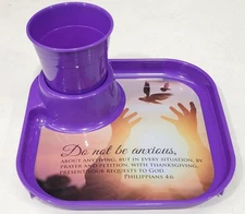Great Plate Faith Based Purple Square Plates and Cups (5 pair pack)