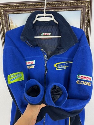 Vintage Subaru Racing Fleece Zip Jacket Rare Marlboro Ferrari Mens