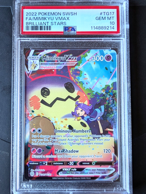 GRADED PSA 10 2022 Pokemon SWSH FA/Mimikyu VMax Brilliant Stars
