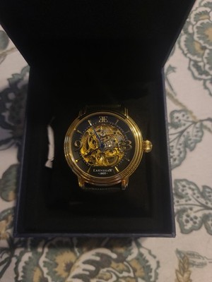 Thomas Earnshaw Men's Automatic Longcase Skeleton Watch Laurel Gold 8011