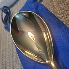 Vintage Silver Plate Salad Serving Set With Cobalt Blue Insert — photo 4