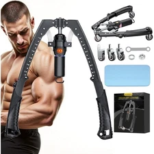 Adjustable Hydraulic Arm Trainer 22 to 440LBS Resistance 3in1 Fitness Equipment