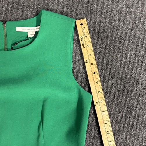 Diane von Furstenberg Dress Womens 10 Green Carrie Sleeveless Emerald Sheath - Picture 11 of 16