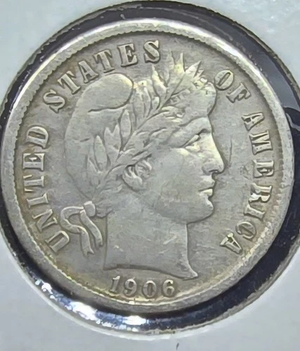 1906-O Barber Dime, F/Vf, Lightly Cleaned