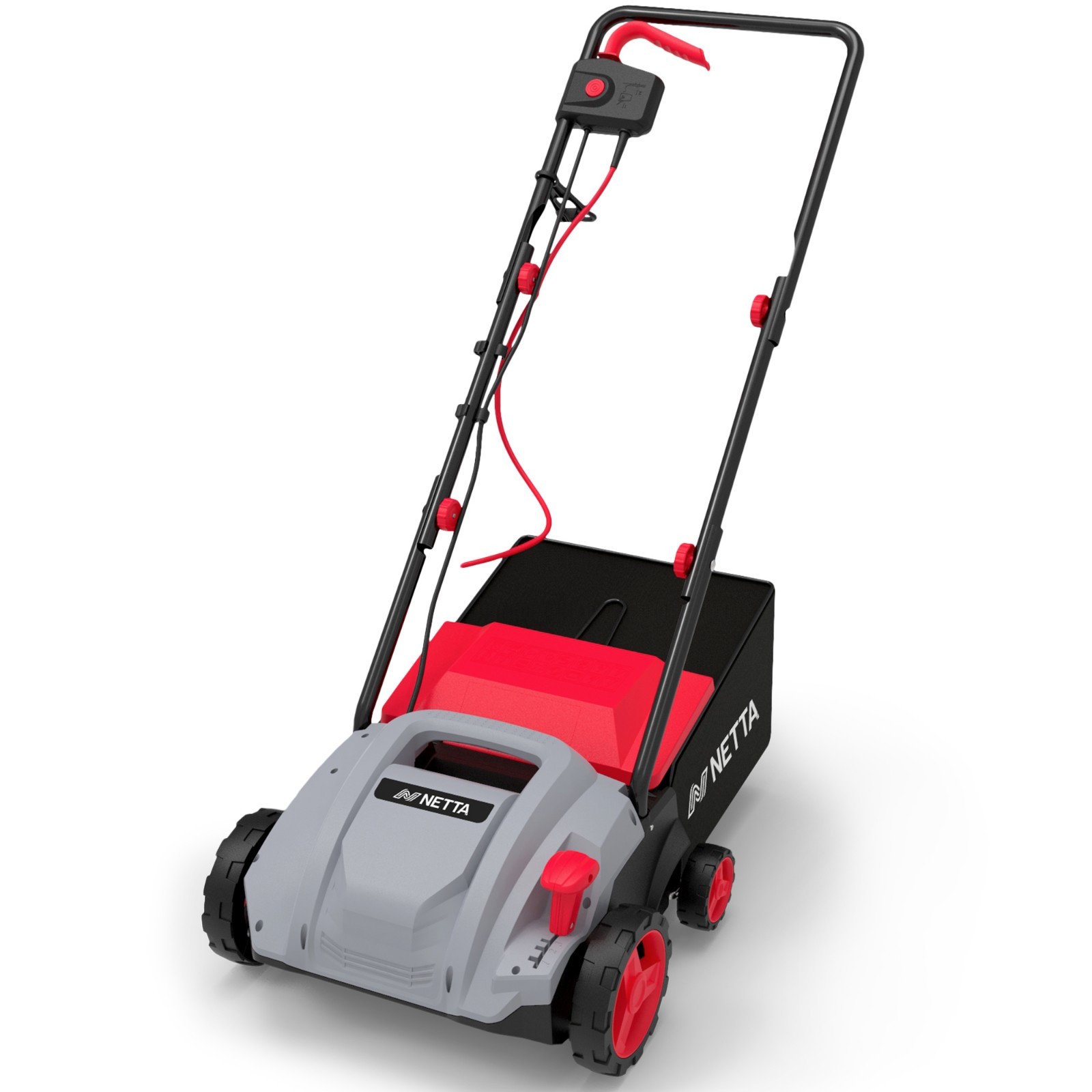 NETTA 1500W Lawn Scarifier & Aerator – Lawn Rake, 32cm Width, 4 Height Levels