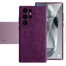 Alcantara Magsafe Cover for Samsung S25 S24 Ultra Case Genuine Leather Magnetic