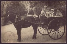 Carte-photo " Promenade d'une famille en voiture hippomobile "