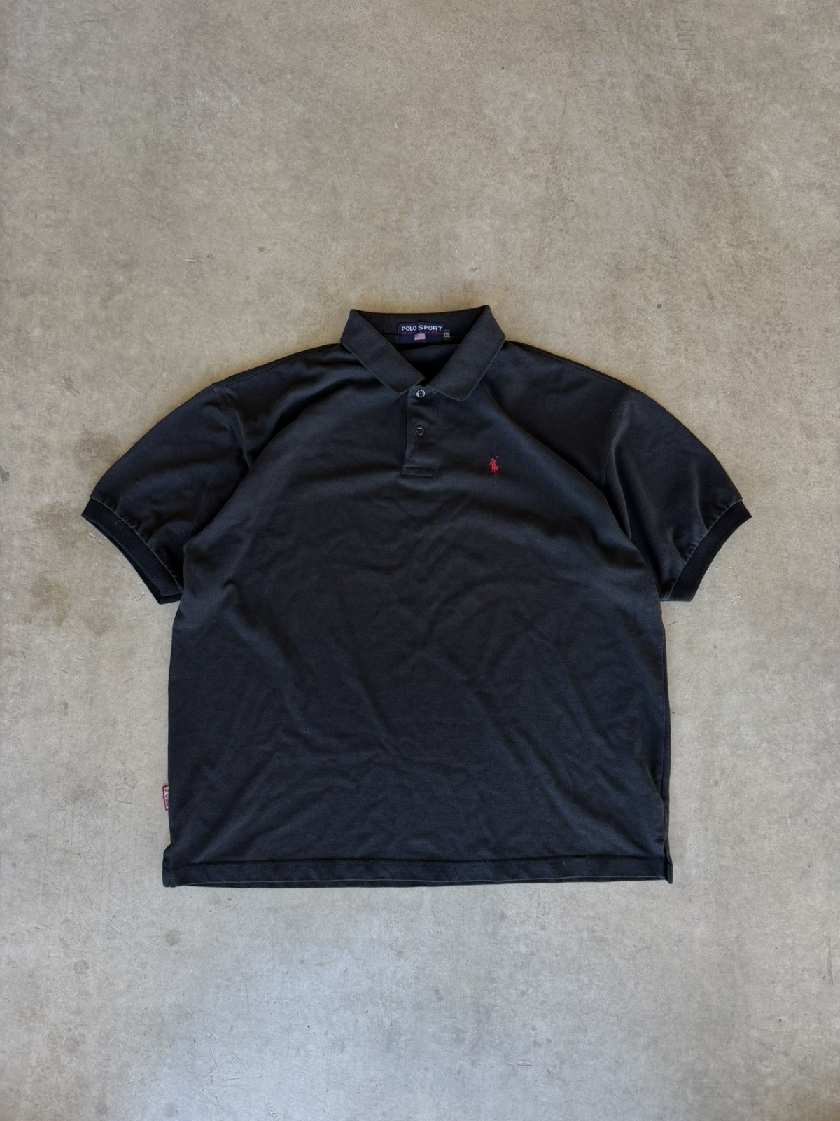Vintage Polo Sport Ralph Lauren Classic Black Polo Shirt Size XL