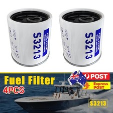 4Pcs S3213 Fuel Filter Element For Marine Boat Outboard Motor 10 Micron AU