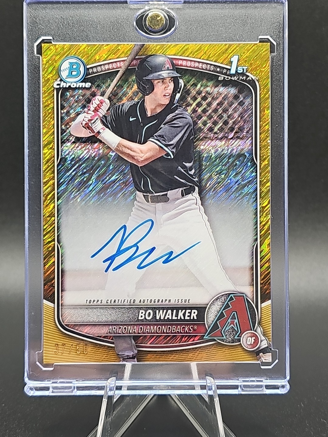 Bo Walker 2025 Bowman Chrome Prospects Auto #CPA-BWA Gold Shimmer Refractor /50
