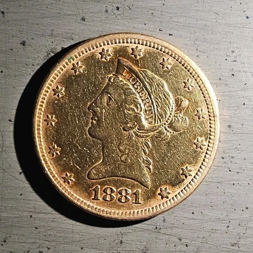 1881 $10 Gold Liberty Head Coin Circulated Uncertified Pre-1933 US Eagle