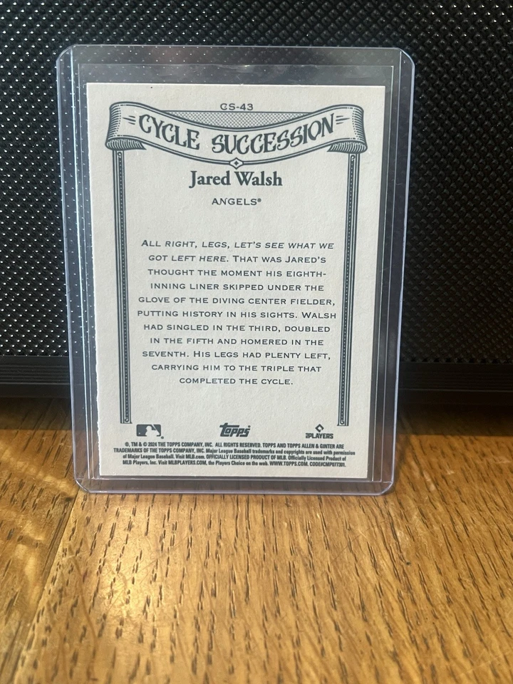 2024 Topps Allen & Ginter - Cycle Succession Jared Walsh #CS-43 - Image 2 of 2