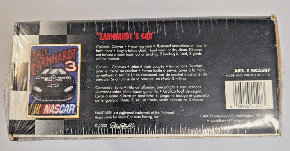 Nascar Dale Earnhardt #3 Latch Hook Rug Kit 20"x30" Caron Art Number NC 5507 NEW - Image 4 of 4