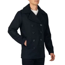 Alpine Swiss Mason Mens Wool Blend Pea Coat Jacket Double Breasted Dress Coat