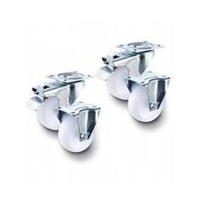 Parkside set ruote industriali 75 mm 2 fisse 2 girevoli con freno 50 kg bianche