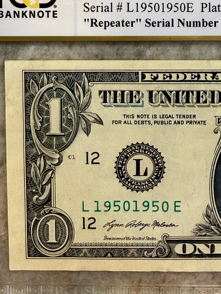 Repeater Serial Number (19501950), 2021 $1 FRN VF35EPQ Fr. 3007-L - Image 3 of 4