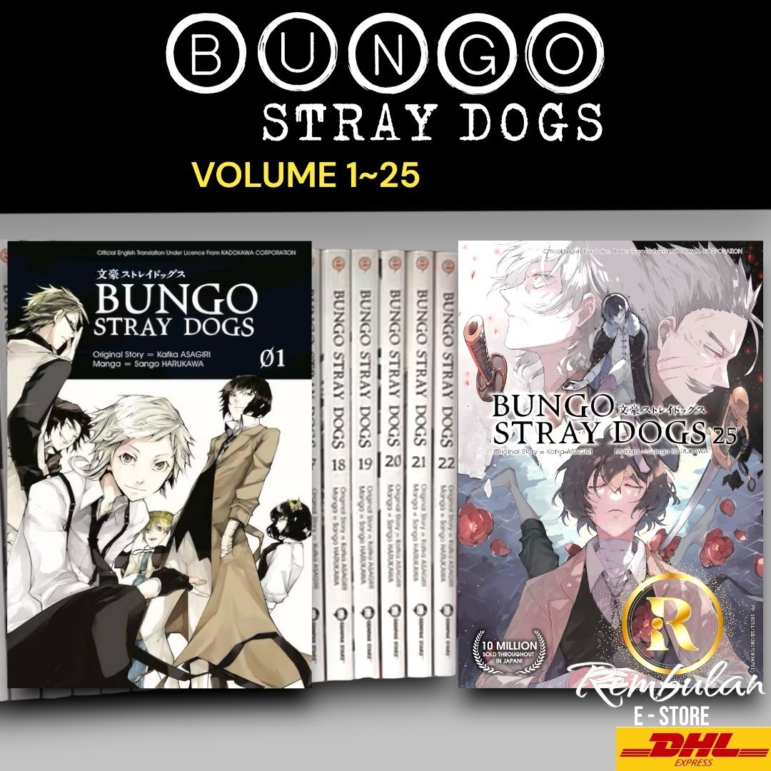 Manga BUNGO Stray Dogs Vol. 1-25 JUEGO SUELTO/MEDIO/COMPLETO Serie Inglés Completo NUEVO