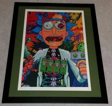 DEATH NYC ltd ed signed FRAMED art print 45x32cm Ode To Rick Sanchez (and Morty)