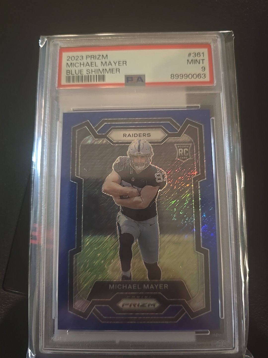 2023 Panini Prizm - Rookies Michael Mayer #361 Blue Shimmer Prizm /25 (RC)