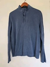 Hugo Boss Sweater Mens M Piceno 01 Regular Fit Quarter Snap Mock Neck Pullover
