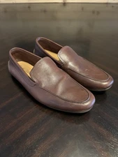 Men’s Clarks Slip On Leather Loafers Brown Cushion Plus Size 10 US Great Cond