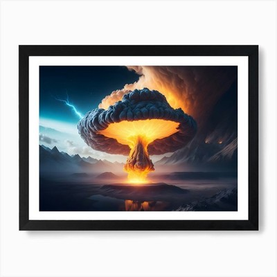 Atomic Nuclear Explosion 1 Kunstdruck gerahmtes Wandbild Poster Leinwanddruck Bild