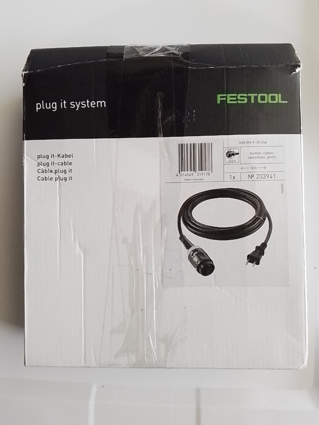 Festool 203941 Plug It Cord, 10 Meter (NEW) 