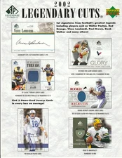 2002 UPPER DECK SP LEGENDARY CUTS FOOTBALL PROMO SELL AD SHEET Vince Lombardi
