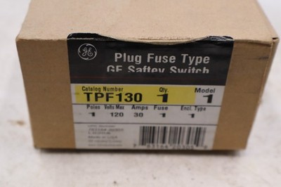 GE TPF130 Plug Fuse Type GE Safety Switch 30A 1P 120V