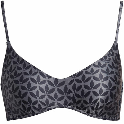 Adidas Originals Bikini Damen M Grau Monogram Trefoil Oberteil Sport BH Retro