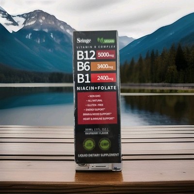 Sringe B12 Drops 5000mcg Liquid Supplement Vegan, High Potency, Raspberry Flavor