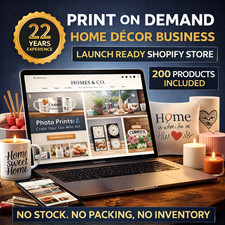 Print On Demand Home Décor Website – Shopify Store – 200 Products Included