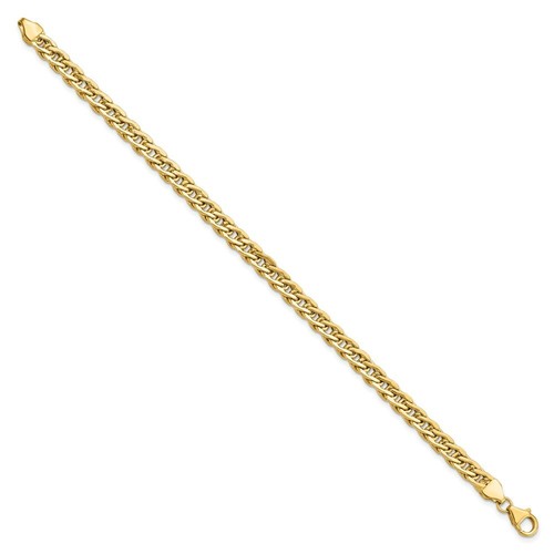 Real 14kt Yellow Gold Polished Fancy Link Bracelet; 7.5 inch - Picture 2 of 6