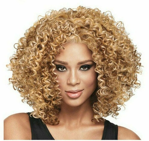 Quality Curly Wig - Light brown - Median Length - New - Picture 2 of 7