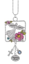 Ganz Car Charm ANGEL  Flowers w/3 Dangle Charms "Thinking of You"